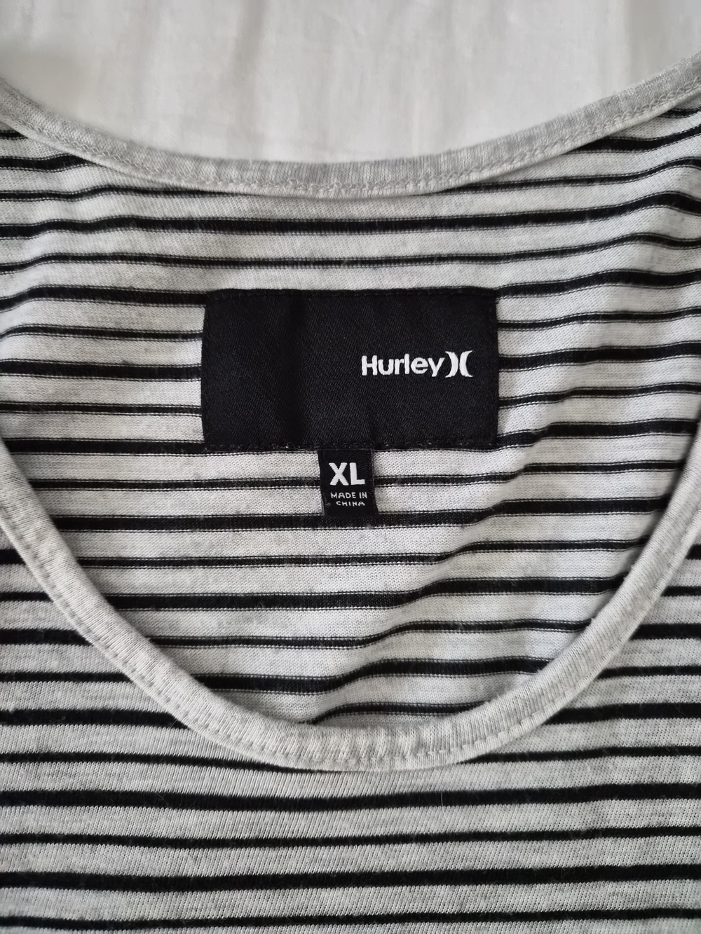 Hurley Women's Black & White Striped Tank with Mint Graphic - Picture 3 of 5